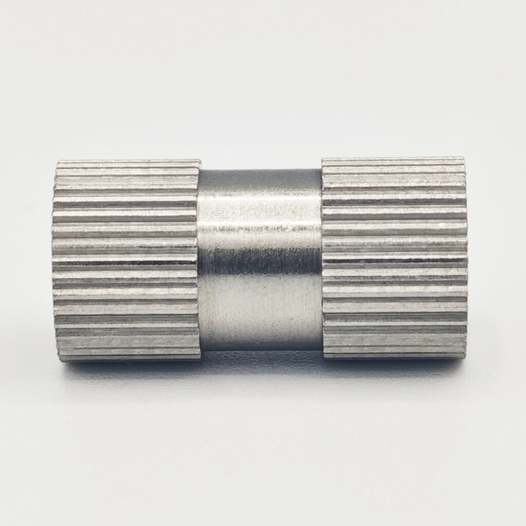 Stainless steel double end straight line embossed embedded nut