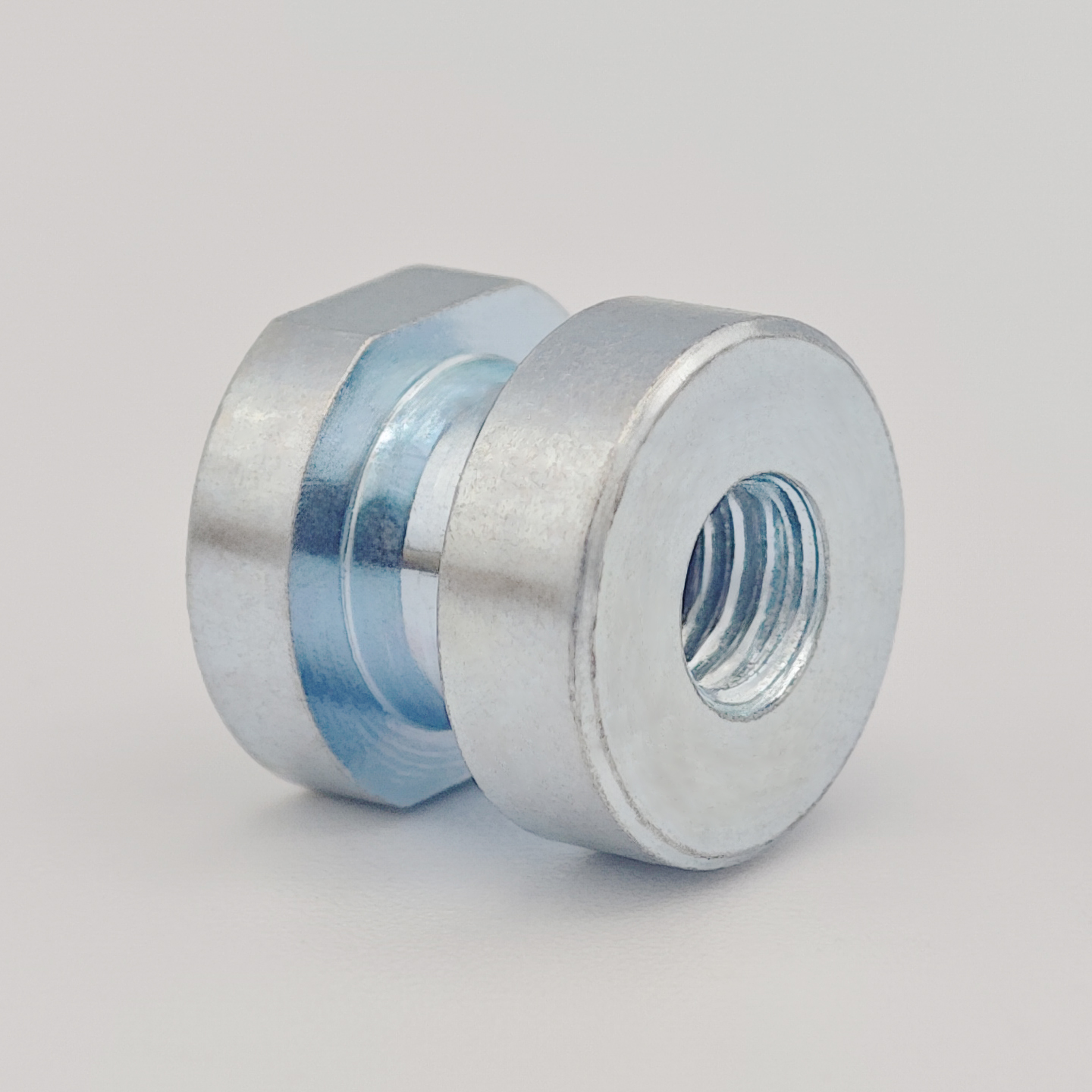 Galvanized hexagon double step embedded nut (injection molding insert nut)