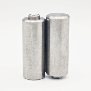 Stainless steel nut stud with internal thread and cylindrical locating pin