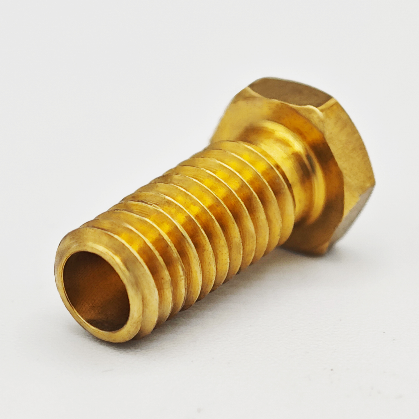 Brass hexagonal hollow bolt, hollow threading screw, air passage bolt, hexagonal hollow bolt